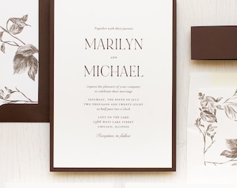 Brown & Ivory - Wedding Invitation - Sample