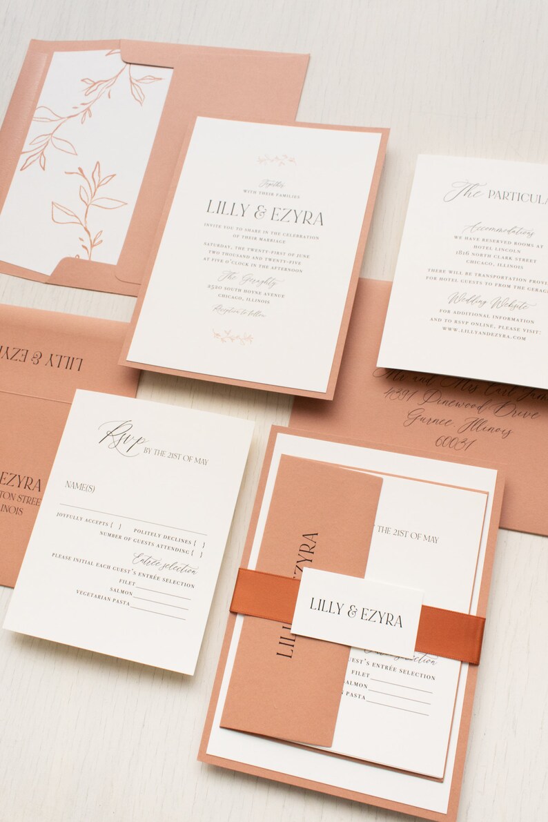 Terracotta Boho Wedding Invitation Sample image 2