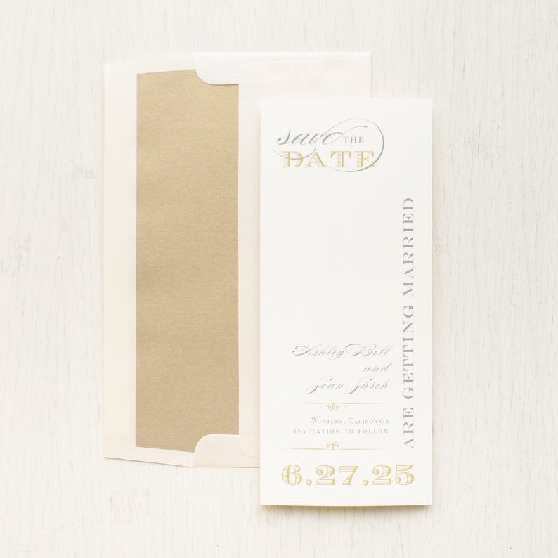 Elegant Ivory Script Save the Dates image 2