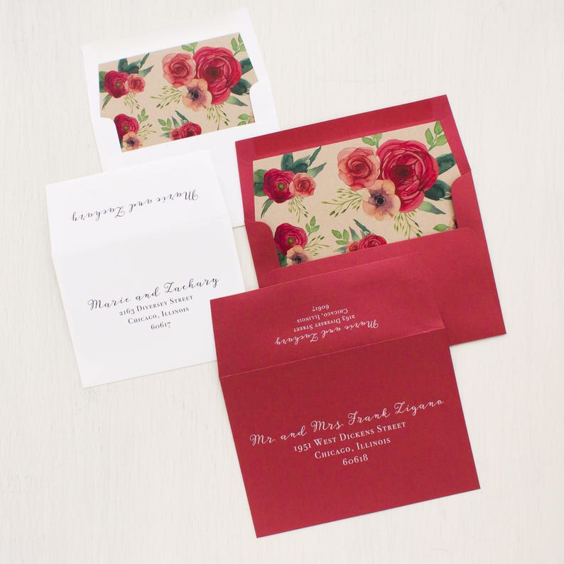 Deep Red Roses Wedding Invitation Sample image 6