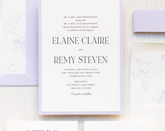 Fields of Lilac - Wedding Invitation - Sample