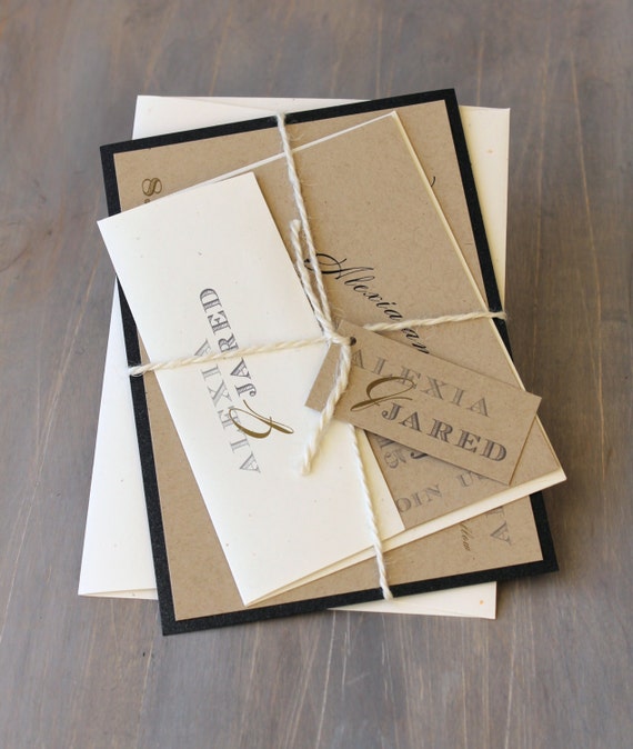 Modern Rustic Style Wedding Invitations