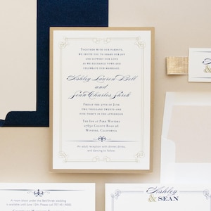 Elegant Navy Script - Wedding Invitation - Sample