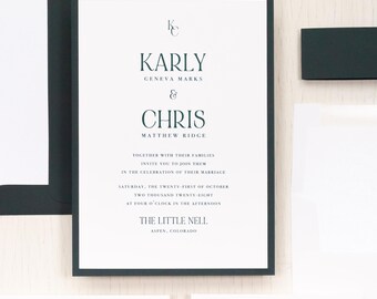 Emerald Mountain - Wedding Invitation - Sample