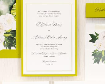 Lime Palm - Wedding Invitation - Sample