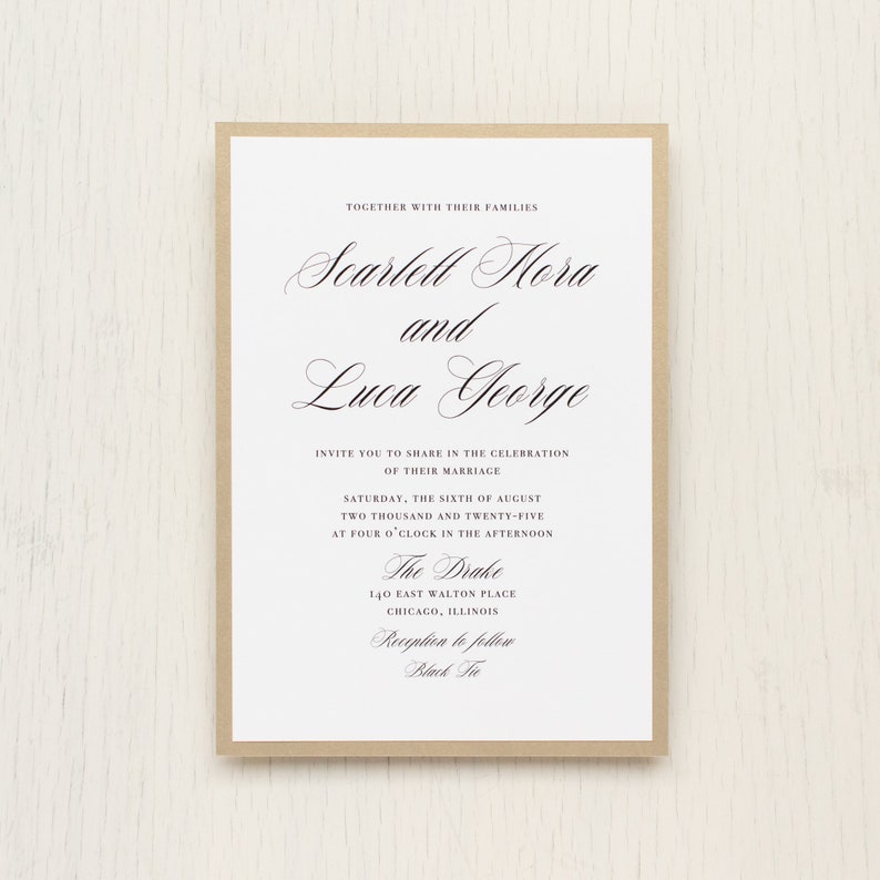 Gold Elegance Wedding Invitation Sample image 3