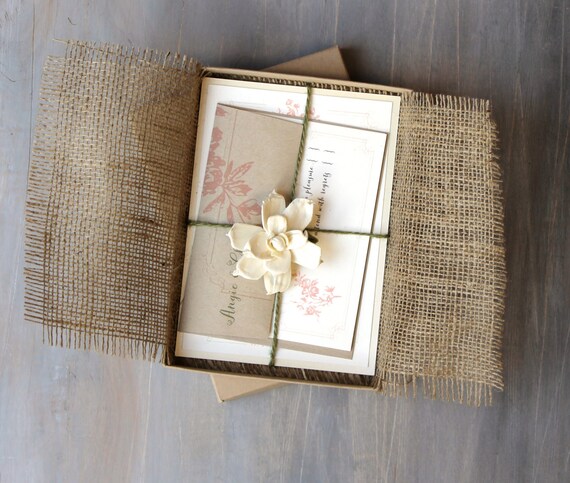 burlap wedding invitations enchanted