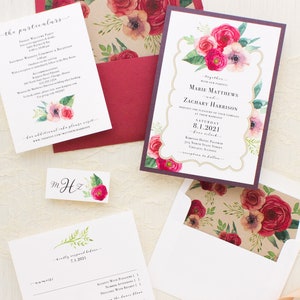 Deep Red Roses Wedding Invitation Sample image 5