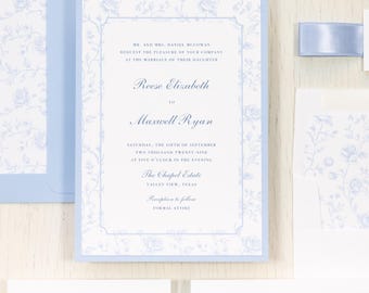 Blue & White - Wedding Invitation - Sample
