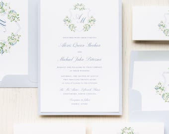 Blue Crest - Wedding Invitation - Sample
