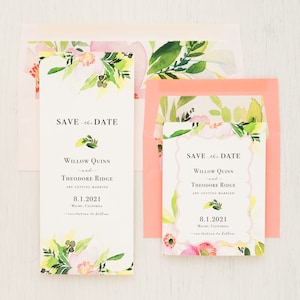 Blush & Coral Floral Save the Dates image 1