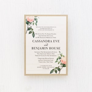 Ivory & Blush Floral Wedding Invitation Sample image 3