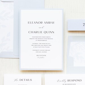 Barely Blue - Wedding Invitation - Sample