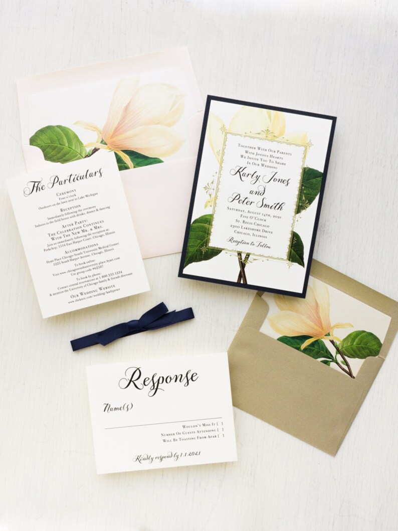 Sweet Magnolia Wedding Invitation Sample image 5