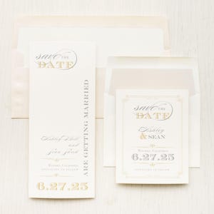 Elegant Ivory Script - Save the Dates
