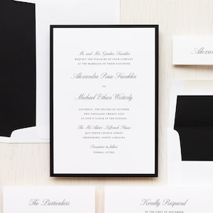 Black & White Formal - Wedding Invitation - Sample
