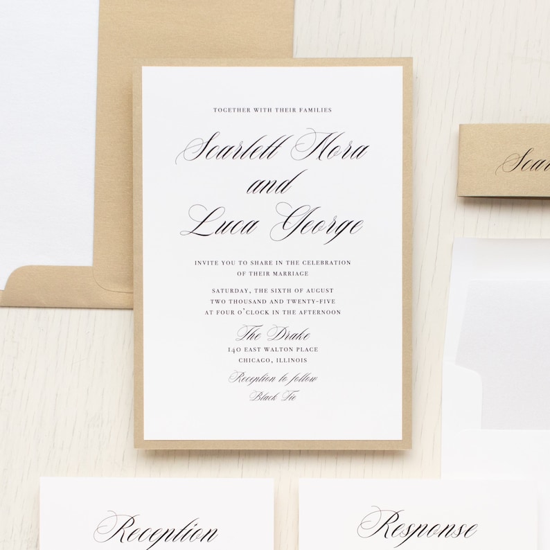 Gold Elegance Wedding Invitation Sample image 1