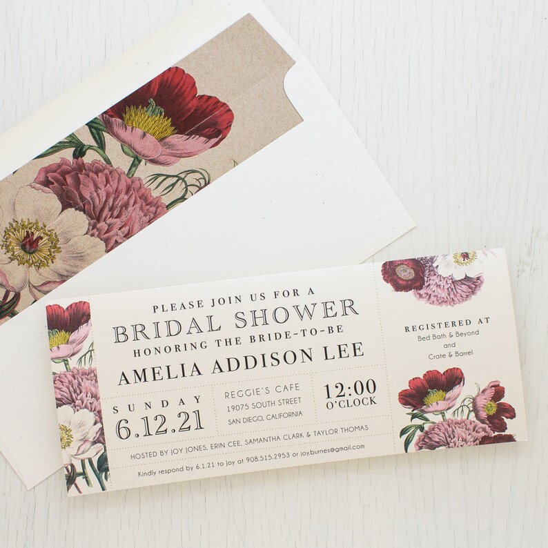 Garden Bridal Shower Invitations Floral Boho Sample image 1