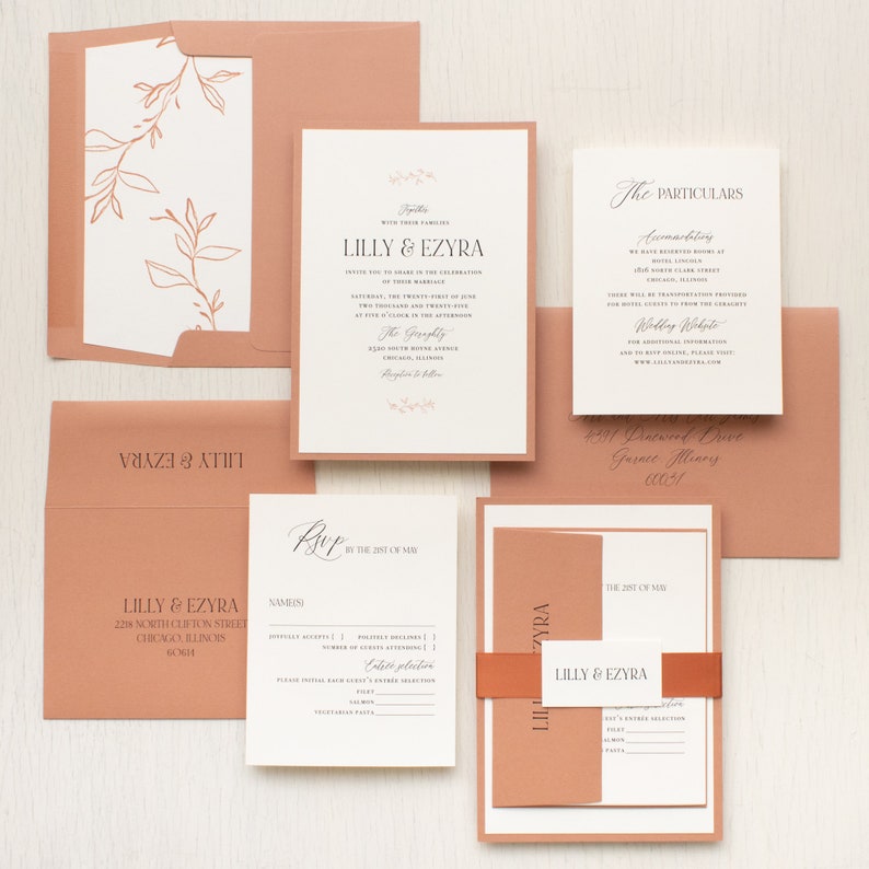 Terracotta Boho Wedding Invitation Sample image 4