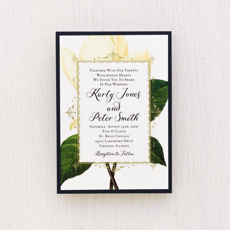 Sweet Magnolia Wedding Invitation Sample image 3