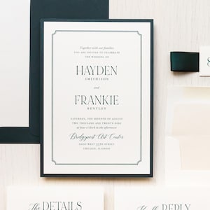 Smaragd & Elfenbein - Hochzeitseinladung - Muster