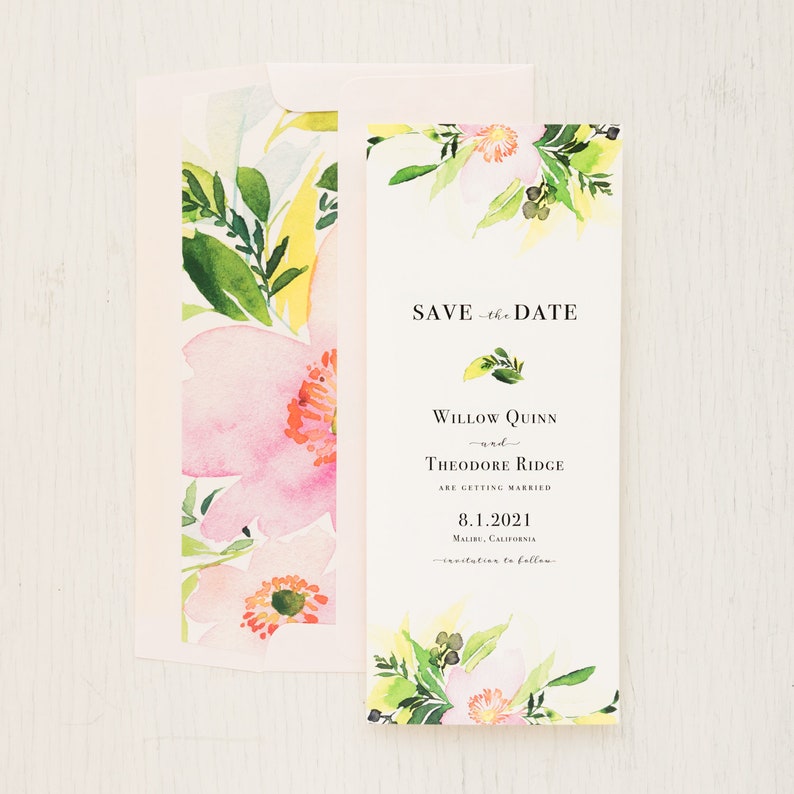 Blush & Coral Floral Save the Dates image 2