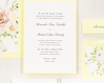Garden Sage Yellow - Wedding Invitation - Sample