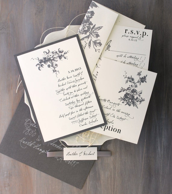 Wedding Invitations Classic and Elegant Wedding Invitations Etsy