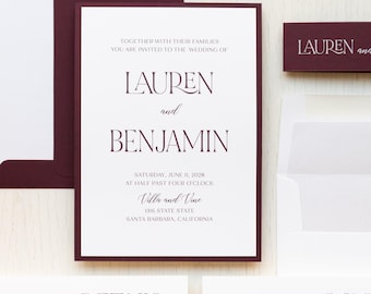 Burgundy Luxury - Wedding Invitation - Sample