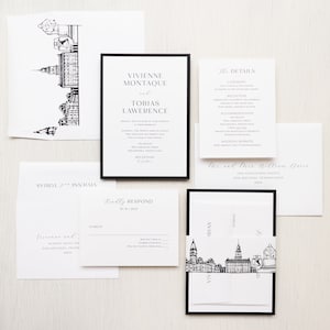 Philadelphia Skyline Wedding Invitation Sample imagem 4