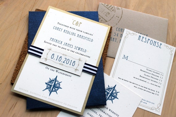Ziel Hochzeits Einladungen Hochzeitseinladungen Nautische Etsy