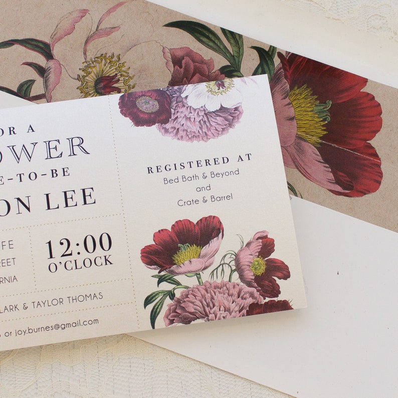 Garden Bridal Shower Invitations Floral Boho Sample image 4