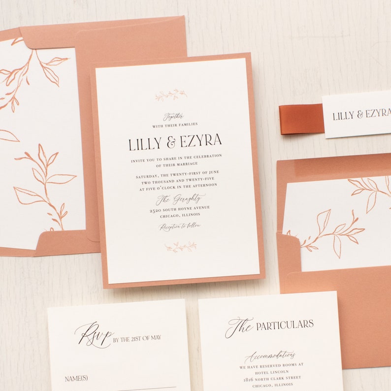 Terracotta Boho Wedding Invitation Sample image 5