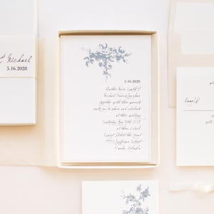 Natürliche und elegante Ivory Box-Hochzeits-Einladung - ganz in Weiß - Probe