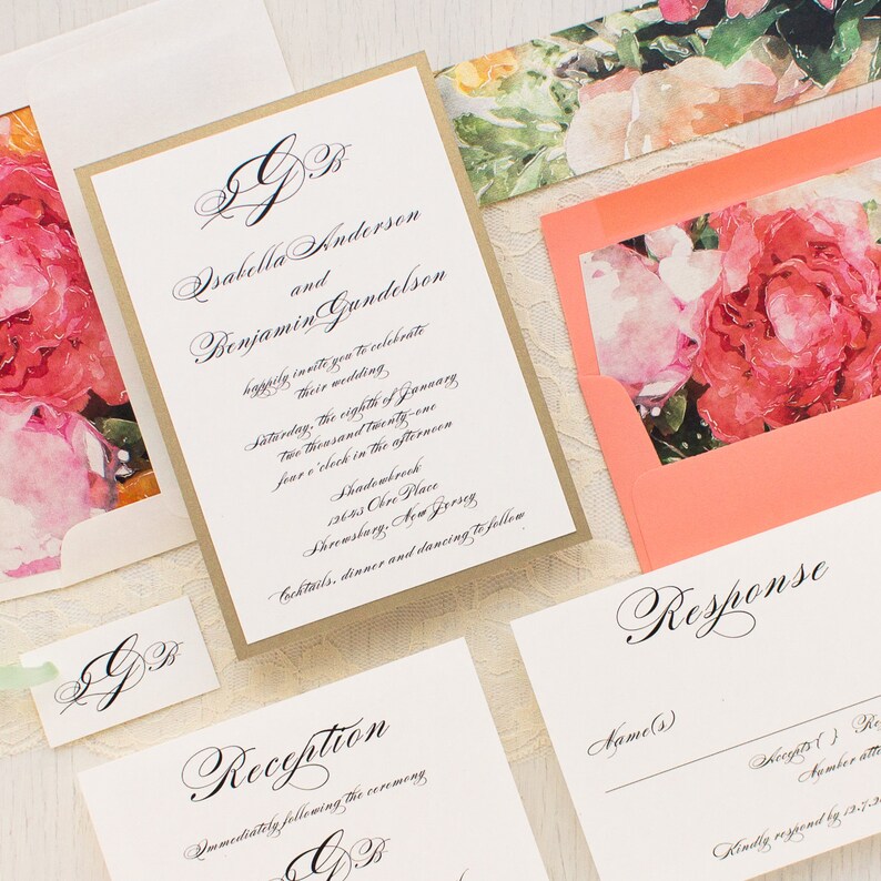 Pink Petals Wedding Invitation Sample image 4