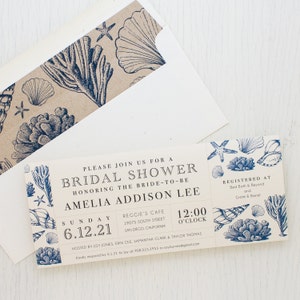 Bridal Shower Invitations - Beach Blues - Sample