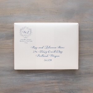 Navy Box Monogram Wedding Invitation Classic Love Sample image 4