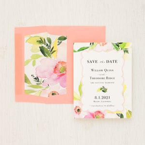 Blush & Coral Floral Save the Dates image 3