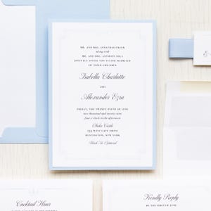 Elegant Blue Script - Wedding Invitation - Sample