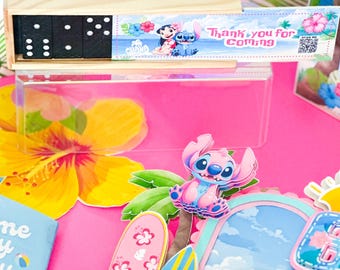 Stitch Cake Topper| Stitch Favor box | Stitch Custom favors |Stitch party Decor |Tropical Aloha Birthday party | Hawaiian birthday topper