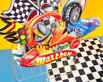 Custom Wheels Cake Topper: Car Enthusiast Racing Party Decoration