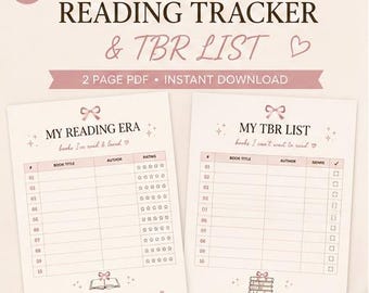 Lesetracker zum Ausdrucken | Buchtagebuch (PDF), Leseliste (Digitaler Download)