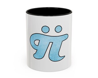 Blue Pi Symbol Mug | Accent Coffee Mug 11oz 15oz
