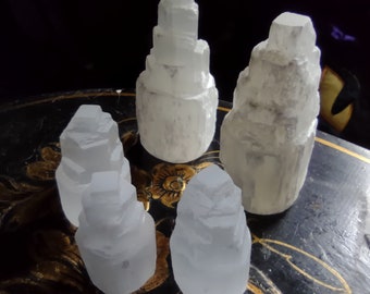 Selenite Satin Spar Crystal High Vibration Castle Tower Gemstones Macabre Art & Magickal Accoutrements by LadyAlchemy13