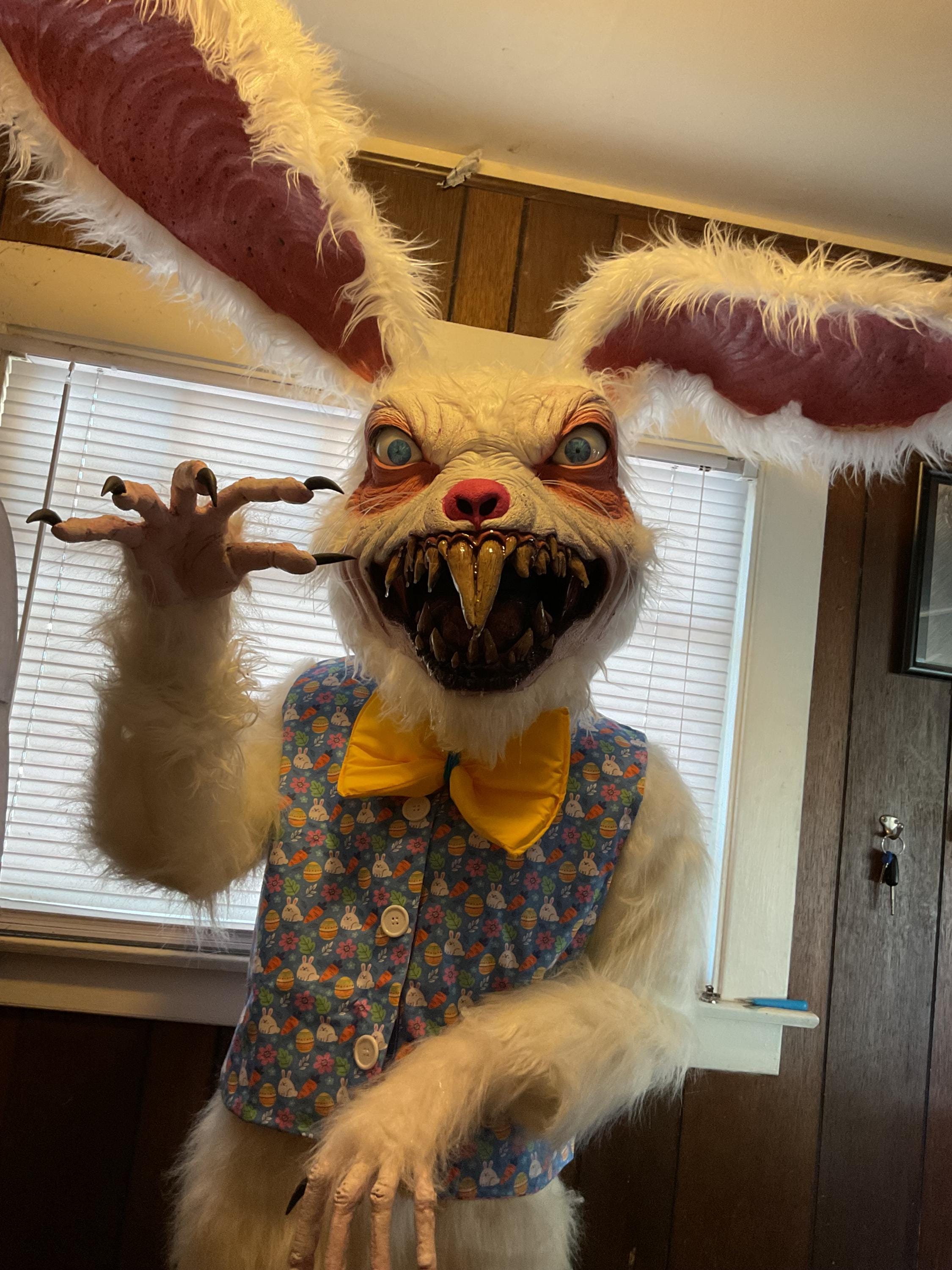 7ft Posable Peter Rotten Tail Bunny Figure: Giant Easter Decor