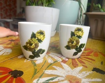 Vintage ‘Mascot China’ green floral Japanese tea cups (2)