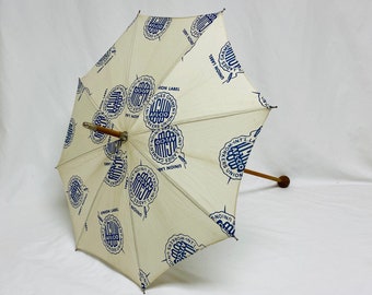 1950’s Parasol Umbrella Vintage ILGWU Fashion Show Very Rare Cloth Wood Mid Century Garment The International Ladies' Garment Workers' Union