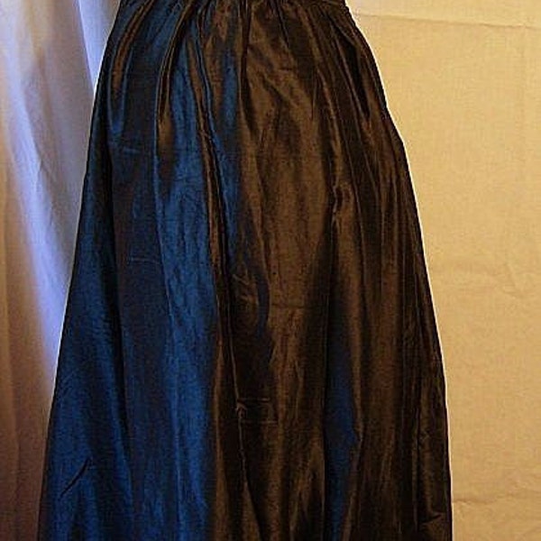 Victorian 1800s Tall Black Skirt beautiful sheen Steampunk Goth 26 Waist Antique skirt 9-29