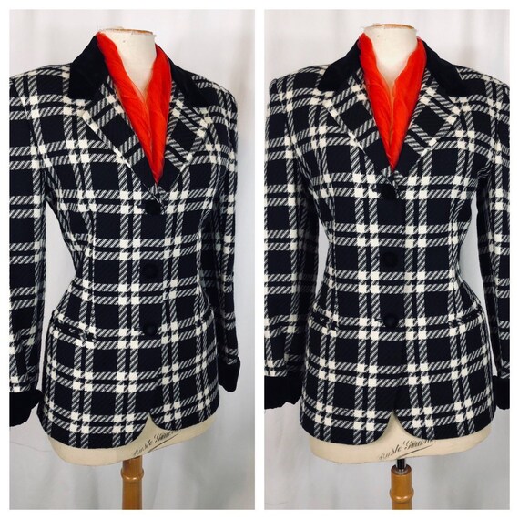 black and white plaid winter coat