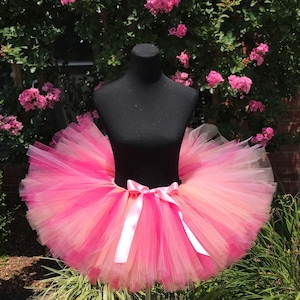 Pink, peach and fuchsia Tutu, Adult cake smash tutus, Adult tutu, Multi pink adult tutu, Adult tutus for waist up 35 up to 45 image 1